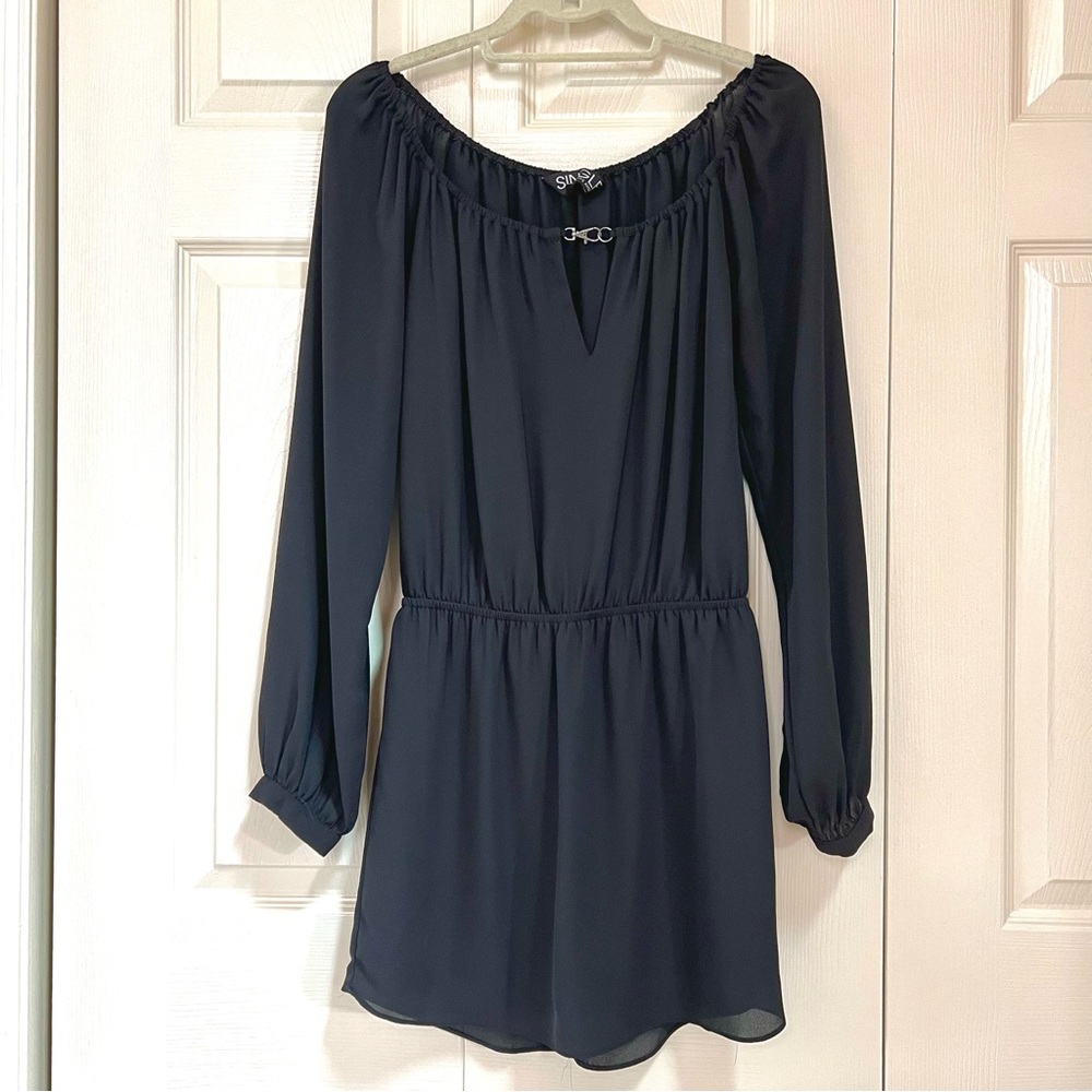 SINGLE Los Angeles Long Sleeve Black Mini Dress